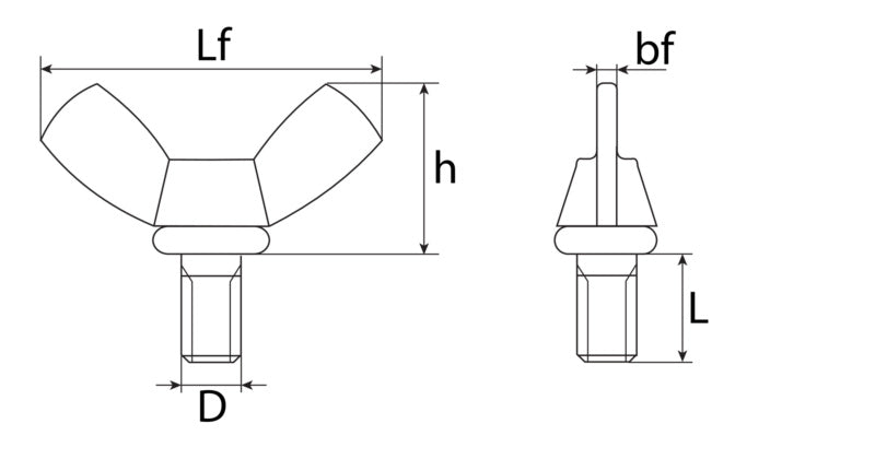 Vis papillon M6X30MM galva 3PCES