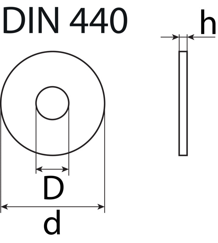 Rondelle charpente 17,5 x 56 x 5, acier zingué, din 440 (25 pc)