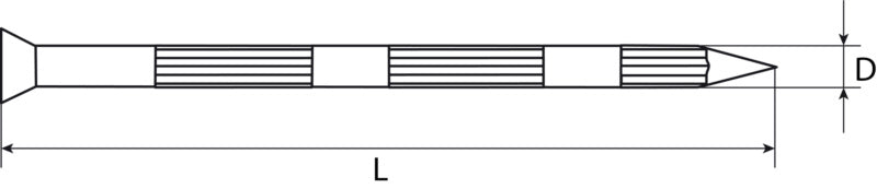 Clou acier strie 4,5 x 80 200 p.