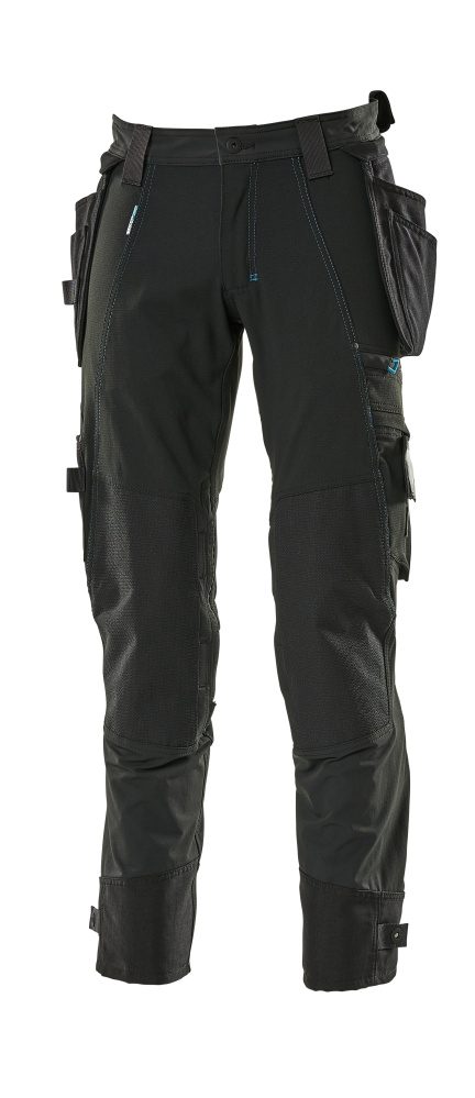 Pantalon stretch avec poches genouilleres noir 76 C46