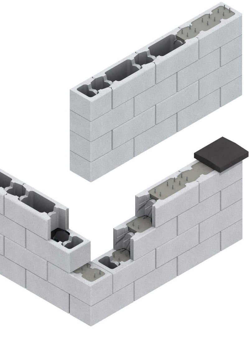 Blocs de coffrage demi 25x20x25 cm anthracite