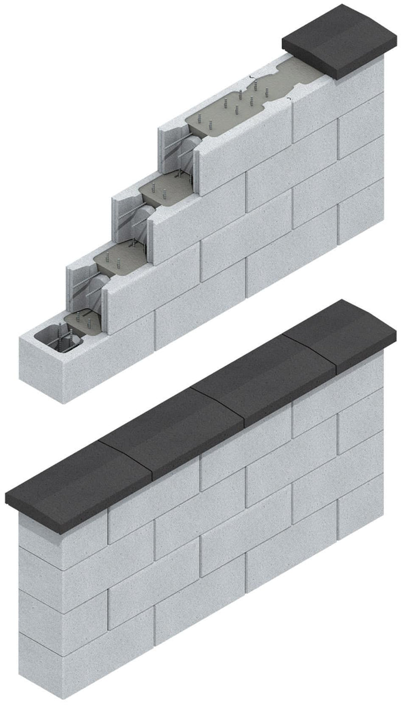 Blocs de coffrage terminal 25x20x50 cm gris