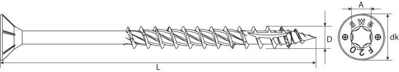 Vis formel f ttap 25 - 4,5 x 60 mm 250 st/ pak