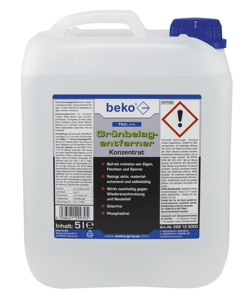 beko TecLine Anti-mousse / nettoyant dépôts verts -concentré- en bidon