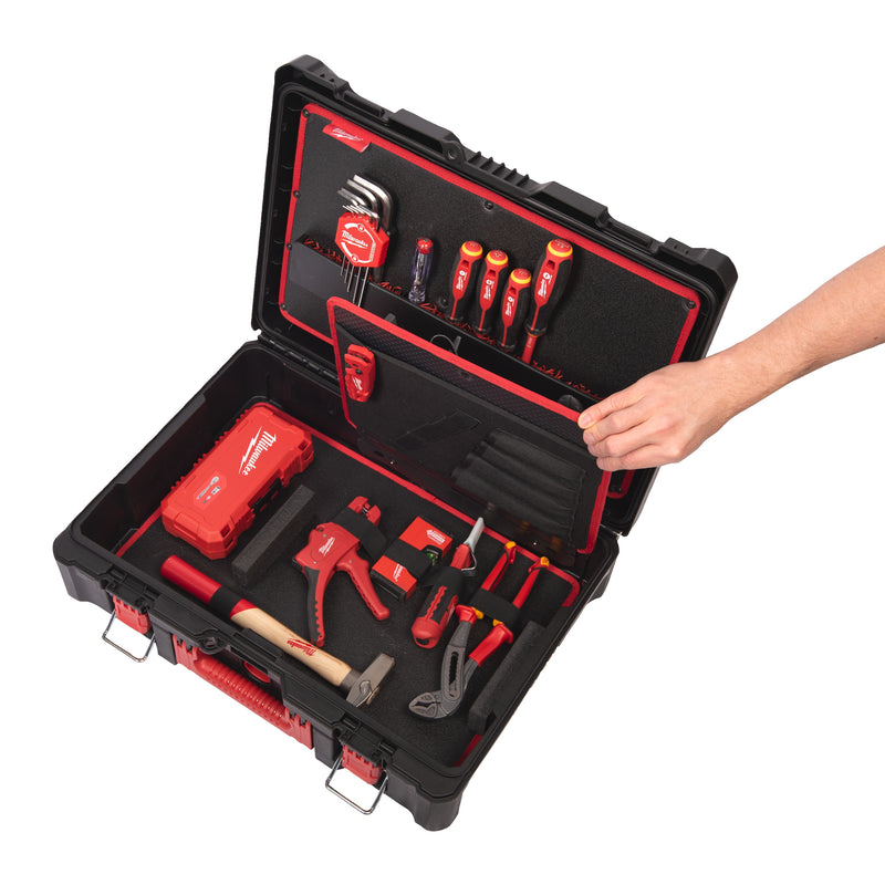 CAISSE OUTILS PACKOUT ELECTRICIEN 62pcs