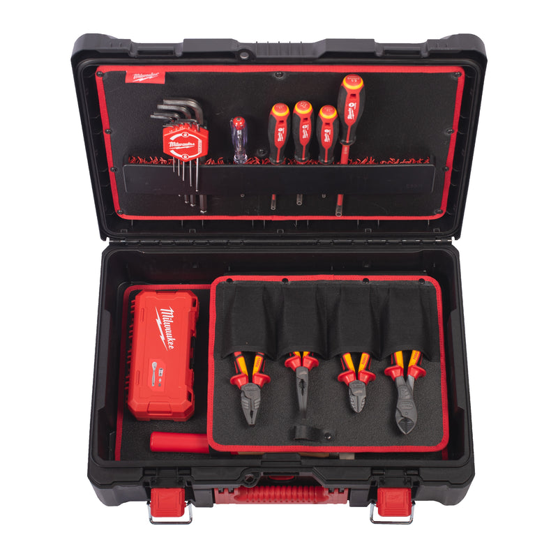 CAISSE OUTILS PACKOUT ELECTRICIEN 62pcs