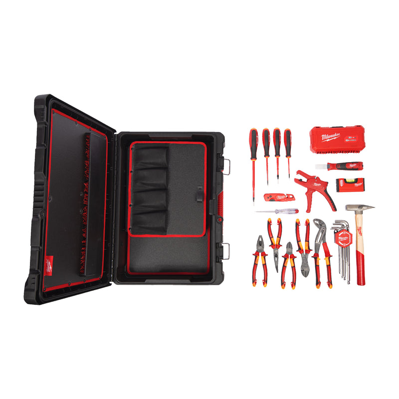 CAISSE OUTILS PACKOUT ELECTRICIEN 62pcs