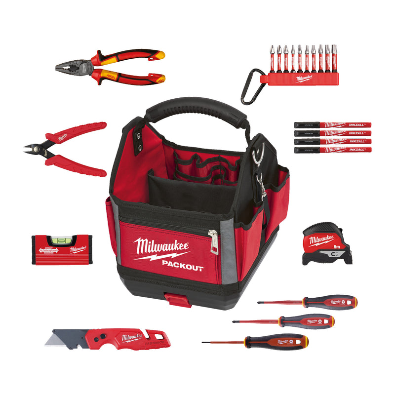 SET ELECTRICIEN OUTILS A MAIN 23 PIECES. DANS UN SAC A DOS PACKOUT™