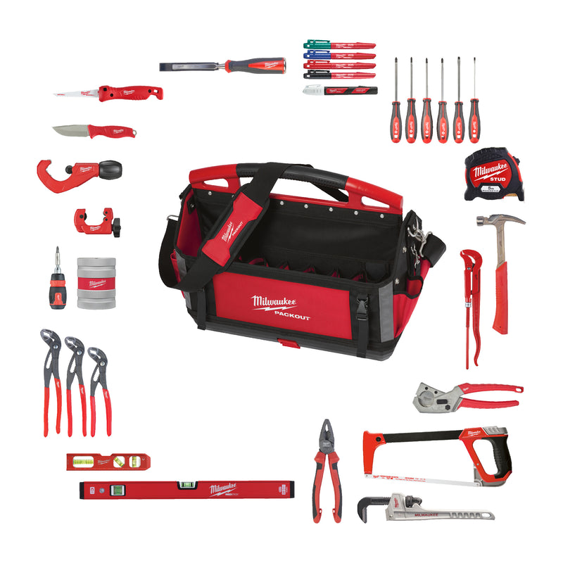 SET OUTILS A MAIN PLOMBIER 38 PIECES, DANS UN SAC A DS CONTRACTOR