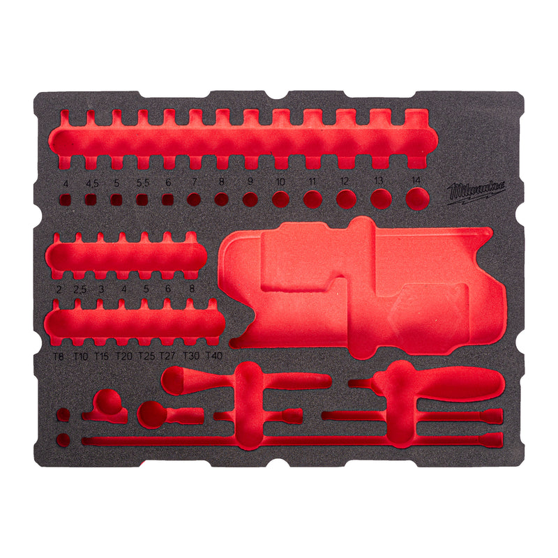 Module mousse vide PACKOUT pour jeu de douilles et cliquet 1/2” (67 mesures)