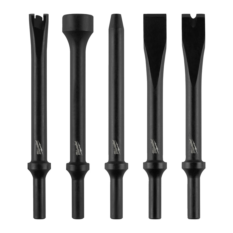Jeu de burins pneumatiques 10 mm ronds avec collerette (5 pièces)