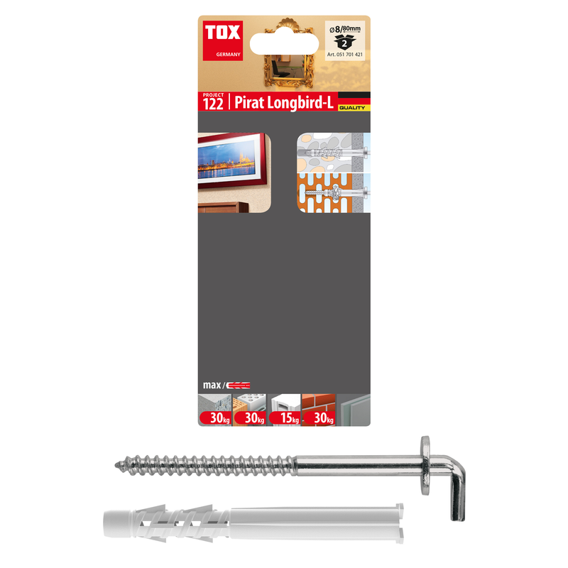 TOX Pirat Longbird-L 8/80 (2 pc) – chevilles à crochet