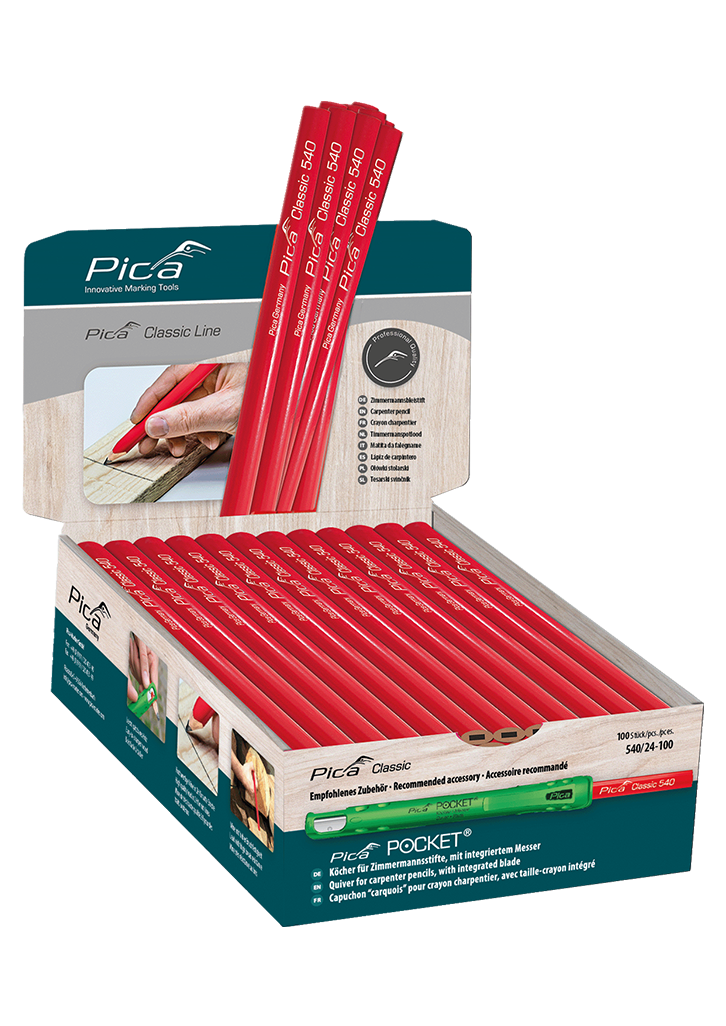 Crayon de charpentier 30CM boite display (100 pc)