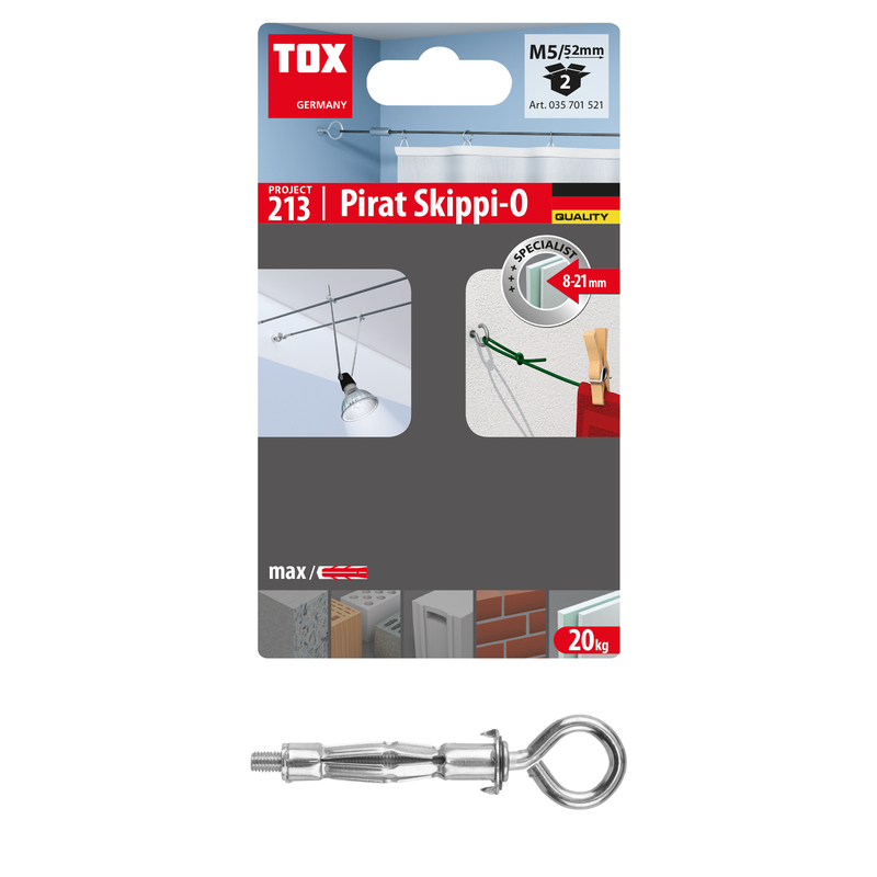 TOX Pirat Skippi-O M5/52 (2 pc) – chevilles à crochet