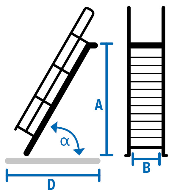 Krause escalier (alliage léger), 1,0 m, 60°