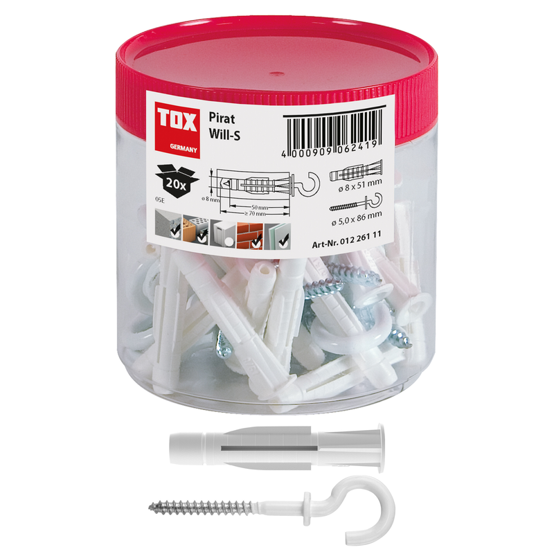 TOX Pirat Will-S (20 pc) – chevilles à crochet
