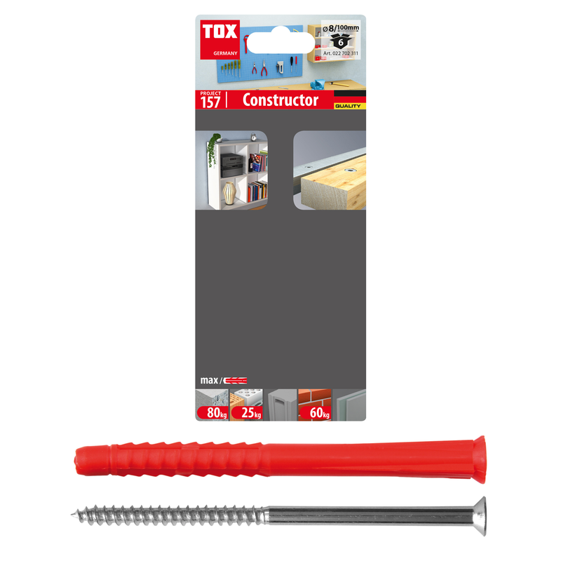 TOX Constructor 8/100 + S (6 pc) – chevilles pour cadres à usage général