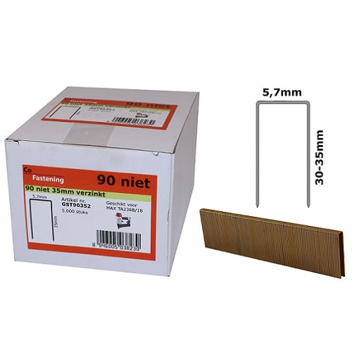 Agrafes n° 90 35 mm galvanisee 5000 st/pak (sur demande)
