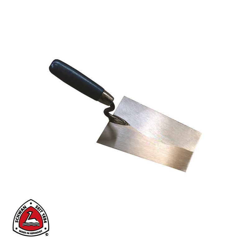 Truelle de plâtrier INOX, acier trempé - 180 x 125/95 x 1,3 mm
