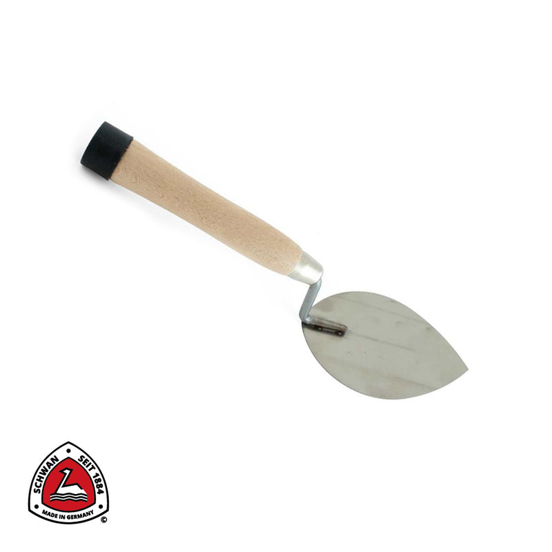 Truelle de carreleur INOX, avec bout en caoutchouc - 165 x 110 x 1,0 mm