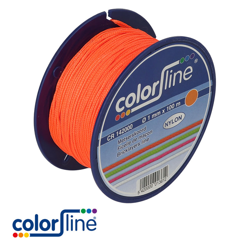 Ficelle de maçon - Nylon - ORANGE FLUO - 1 mm x 100 m