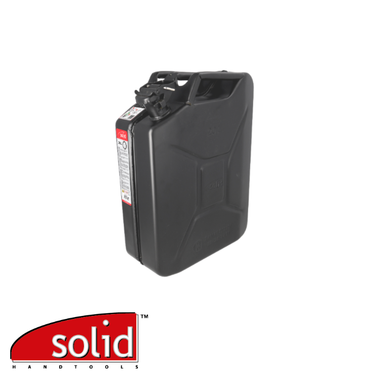 Jerrycan SOLID NOIR, 20L - métal pour essence, avec fermeture sécurité