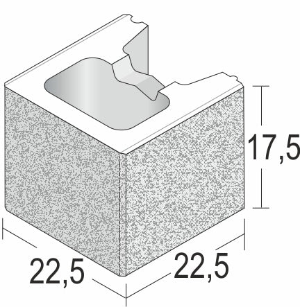 Cavum final court 22,5x22,5x17,5 cm anthracite nuance