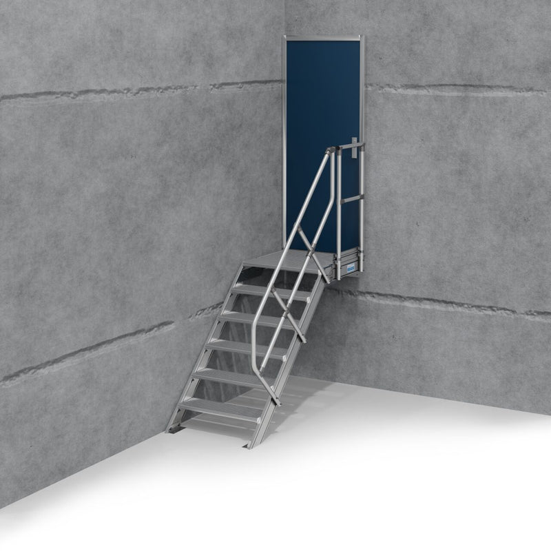 Krause escalier avec plateforme (alliage léger), 1,0 m, 45°