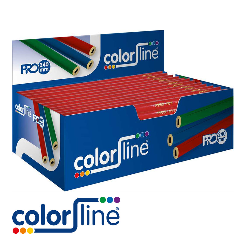 Crayon de menuisier type 119 - laqué rouge 24 cm - prix par 100 pcs