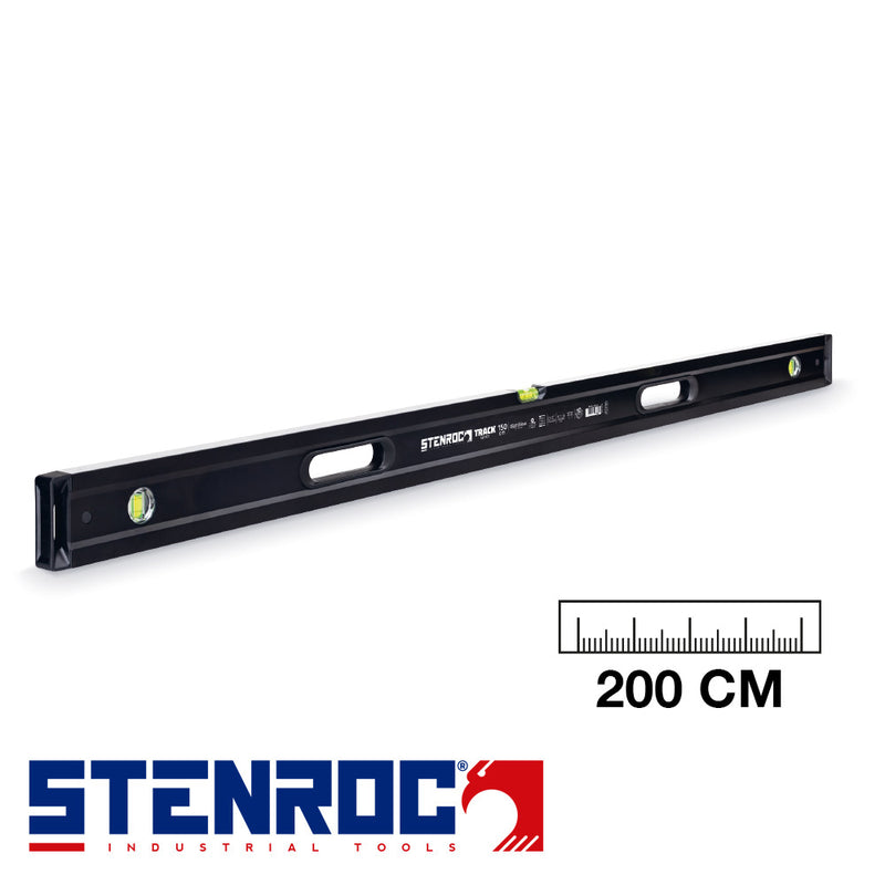 Stenroc niveau à bulle 'TRACK' - 200 cm, 2 poignées, fiole 2%