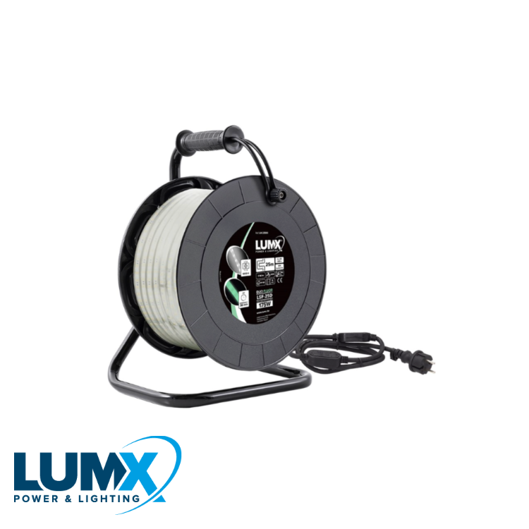 Bande LED DUO FLUOR sur enrouleur 25m - 2x60led/m - L=12mm