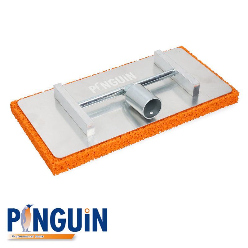 Frottoir pour plafond, semelle caoutchouc spongieux orange, 280x140x20 mm, monture en ALU - M18