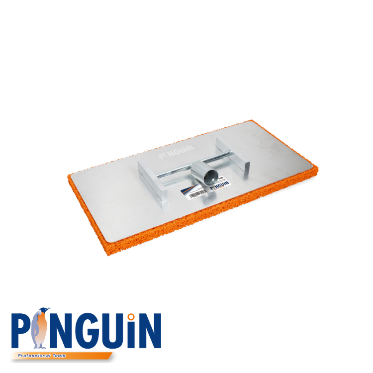 Frottoir pour plafond, semelle caoutchouc orange 400x200x20 mm, monture ALU - M18