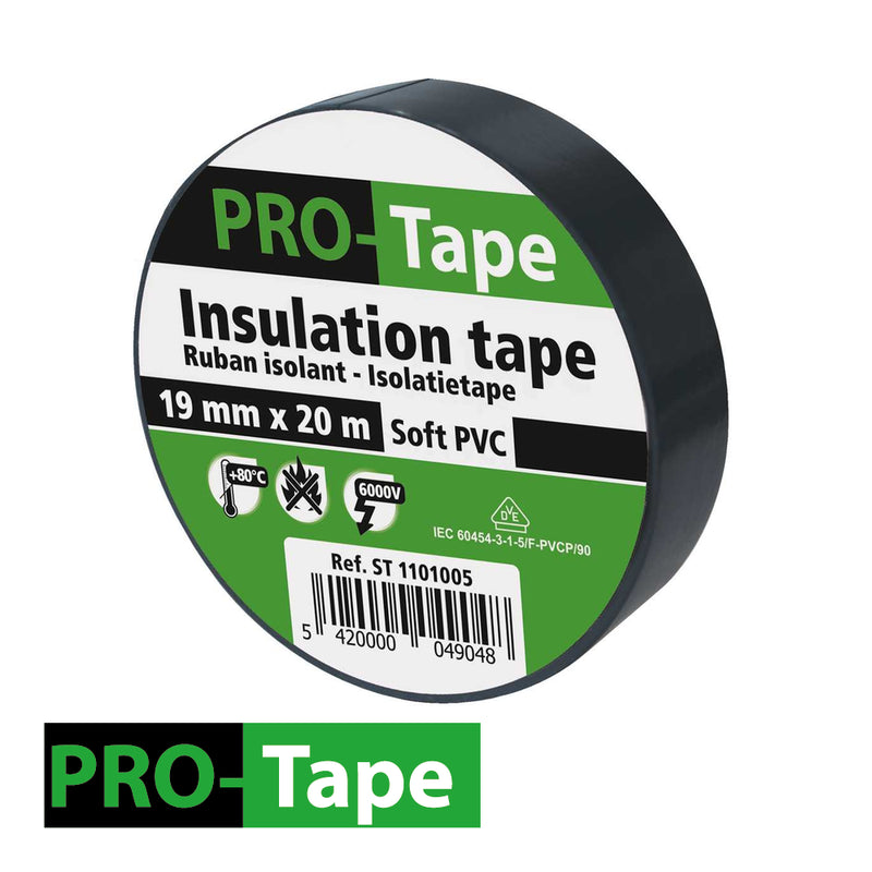 Ruban isolant 50 mm x 20 m x 0,15 mm, VDE / noir