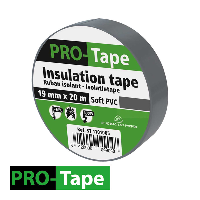 Ruban isolant 50 mm x 20 m x 0,15 mm, VDE / gris