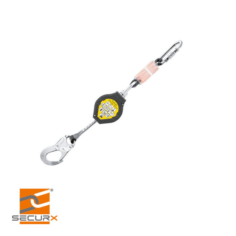 SECUR-STOP WR011 avec 2,3 m de corde PA + 2 mousquetons / Vert. & horizontale EN360