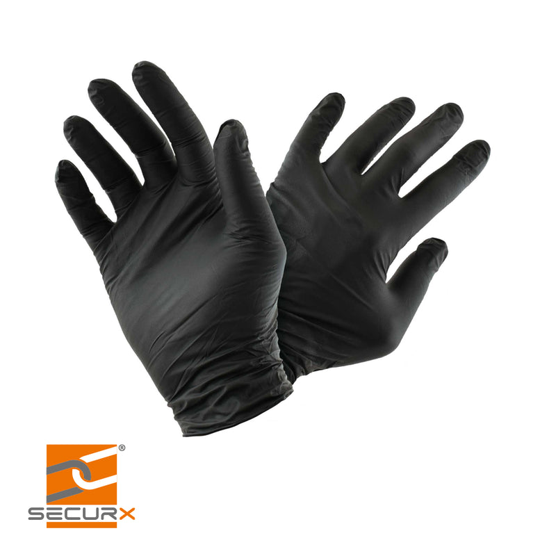 SECURX Nitrile noir - taille 10 / 4,5 g / prix par 100 pcs.