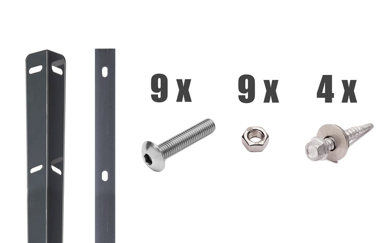 Raccord de clôture – barre d'angle – RAL 7016