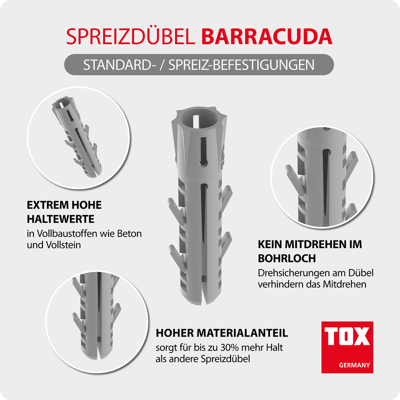 Cheville à expansion barracuda 5/25 (100 pc)