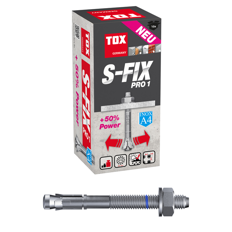 TOX S-Fix Pro 1 A4 M16x150/30 (10 pc) – boulon d'ancrage