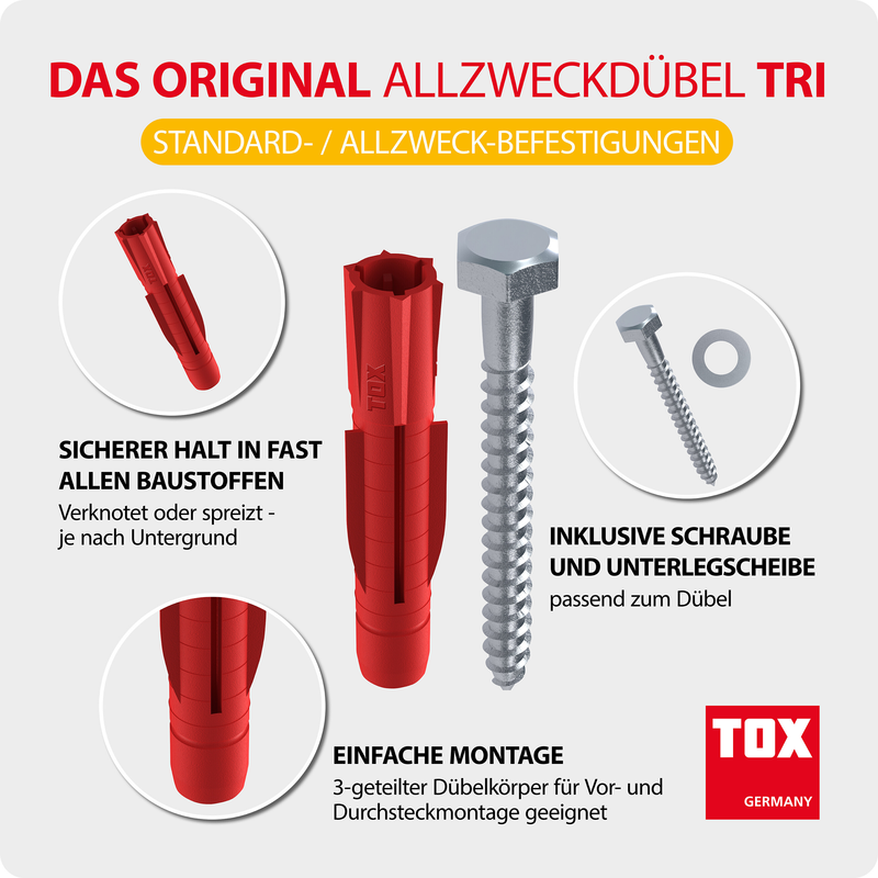 Cheville universelle tri 10/61+ vis (4 pc)