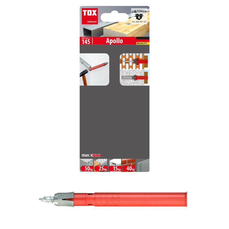 TOX Apollo 8/120 (6 pc) – chevilles pour cadres à usage général