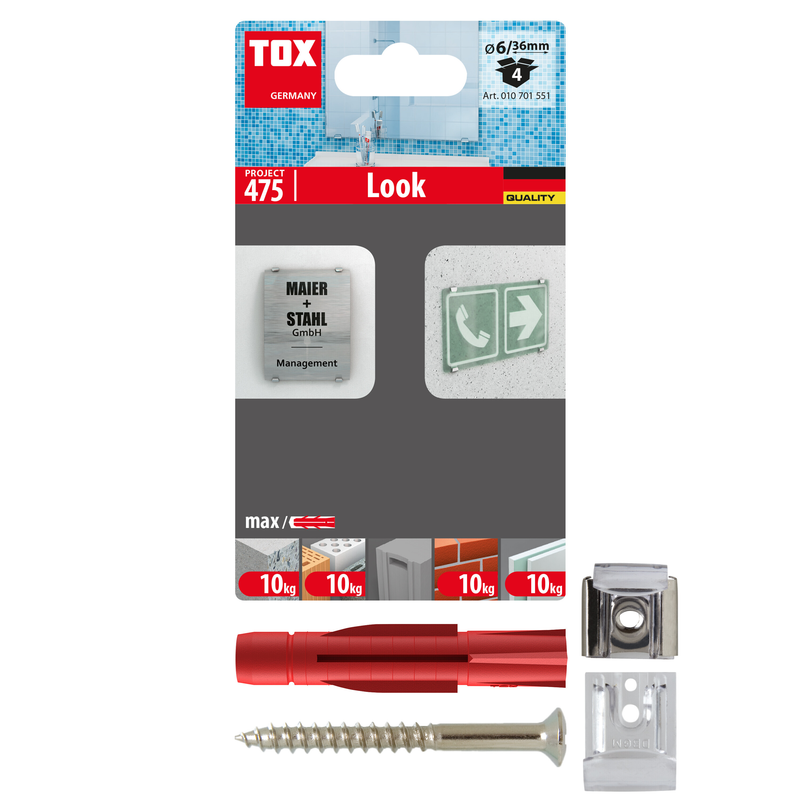 TOX Look 6/36 + S (4 pc) – fixation du miroir
