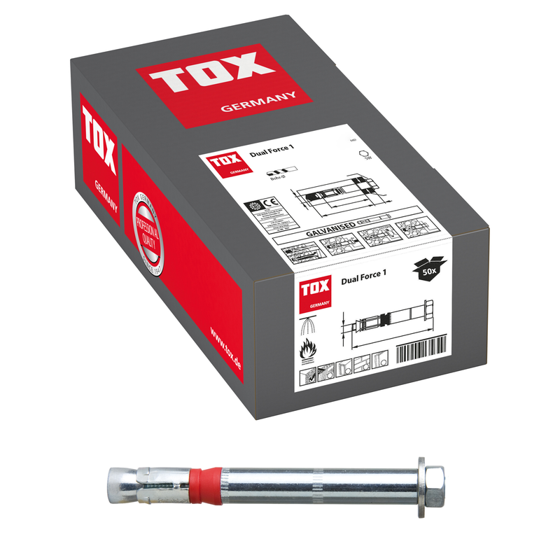 TOX Dual Force 1 12/10 (50 pc) – ancrage pour charges lourdes