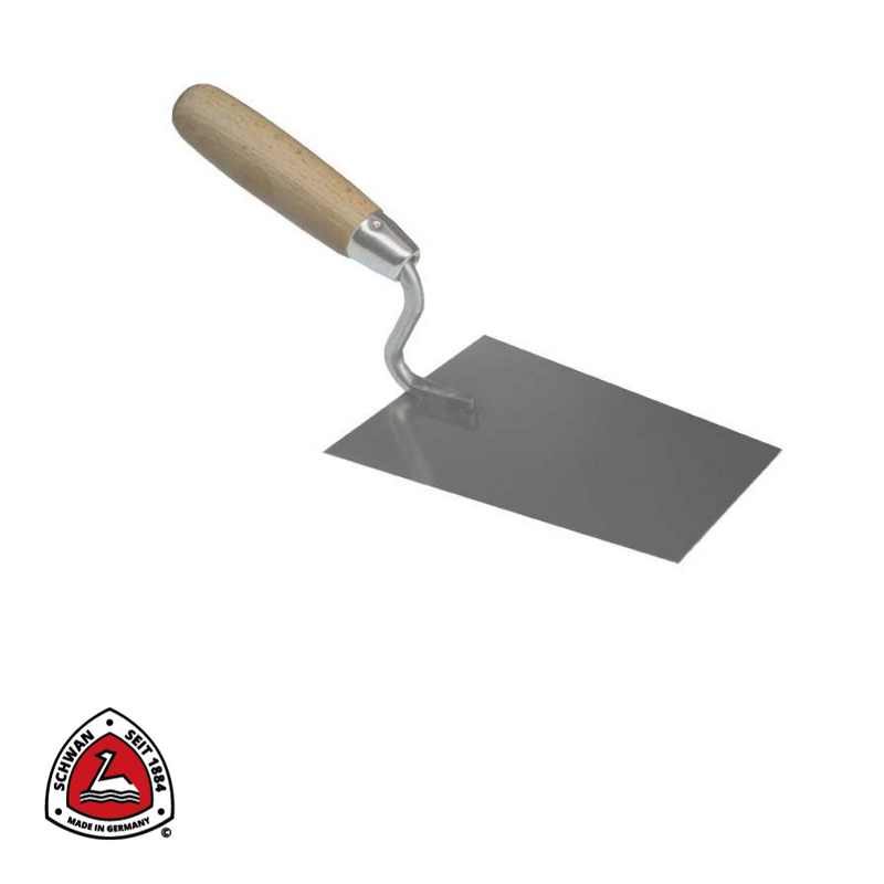 Truelle de plâtrier INOX, coins droit - 180 x 125/90 x 1,0 mm
