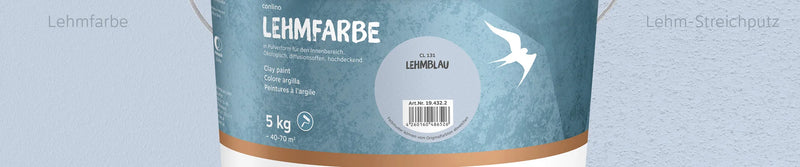 Peinture d'argile CL131 lehmblau 5KG seau