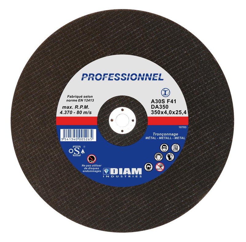 Disque abrasif Ø350 x 20 x 4 mm pour acier/métaux