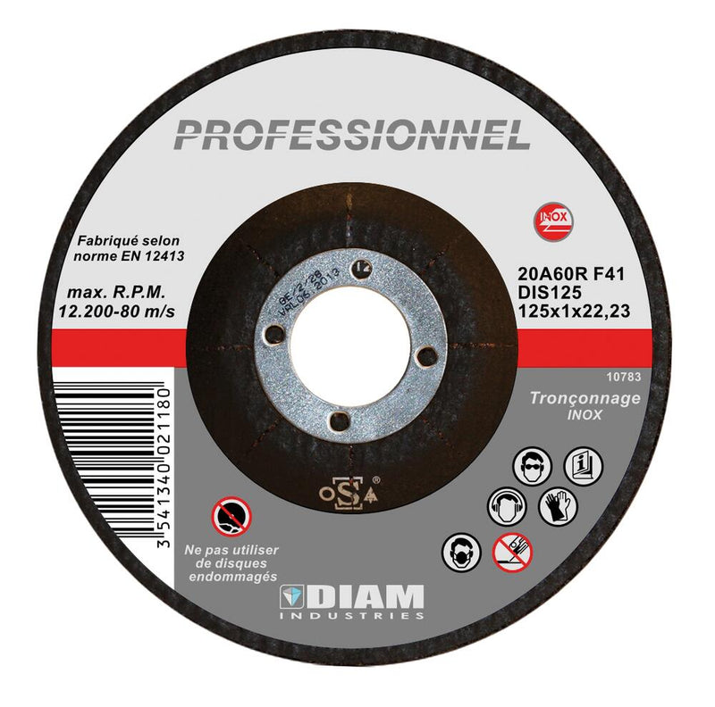 Disque abrasif Ø125 x1x 22.23 INOX