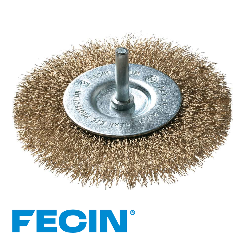 Brosse disque BE – tige 6 mm – acier laitonné – blister