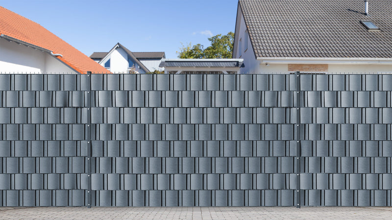 Bande brise-vue et brise-vent PP polyline gris fenêtre 26m